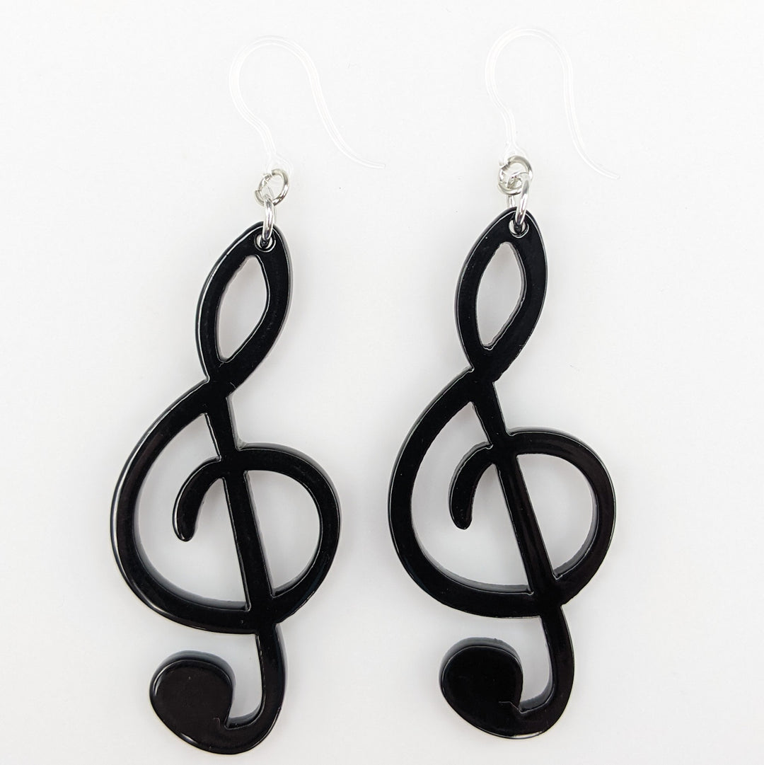 Exaggerated Treble Clef Earrings (Dangles)