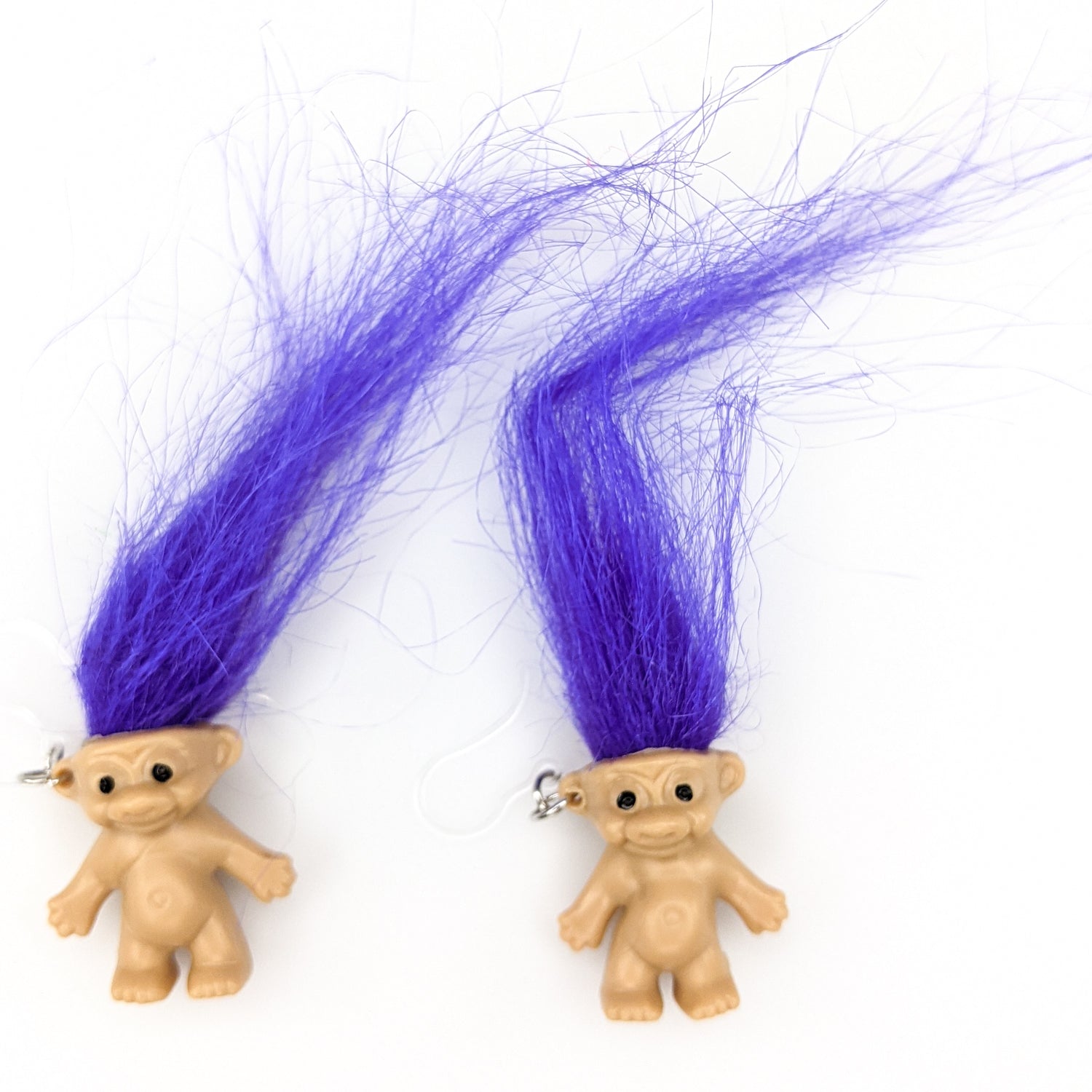 Exaggerated Troll Earrings (Dangles) - purple