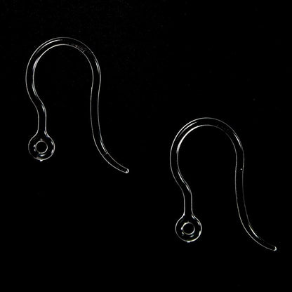 Hypoallergenic Clear Plastic Hook Earrings (Blanks) - large