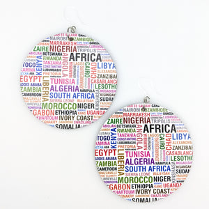 Exaggerated Wooden African City Country Earrings (Dangles)