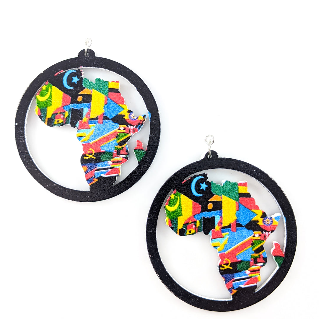 Exaggerated African Flag Earrings (Dangles)