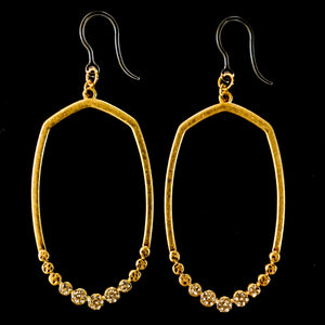 Gold Necklace Earrings (Dangles) - rounded