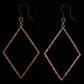 Hammered Minimalist Earrings (Dangles) - rose gold - diamond