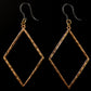 Hammered Minimalist Earrings (Dangles) - gold - diamond