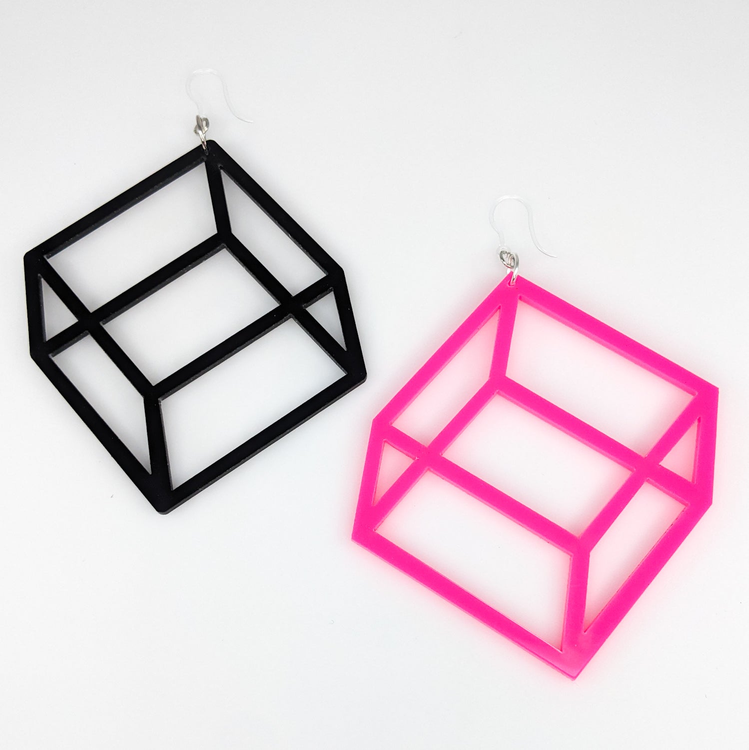 Exaggerated 3D Cube Earrings (Dangles) - all colors