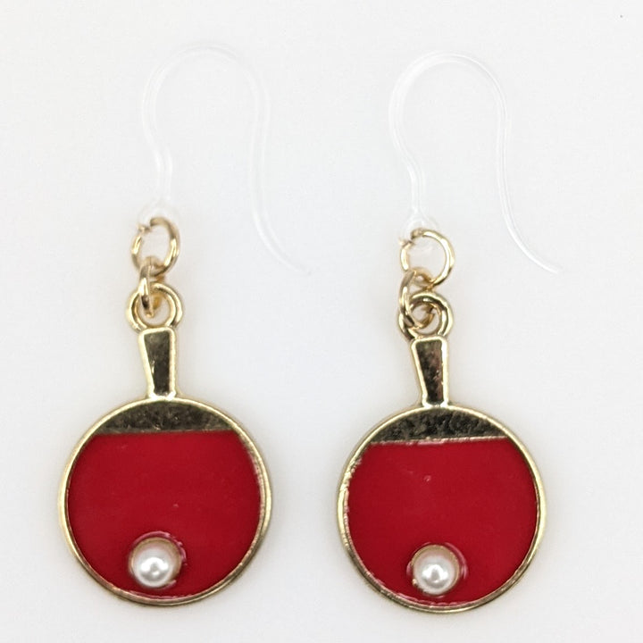 Ping Pong Earrings (Dangles) - red