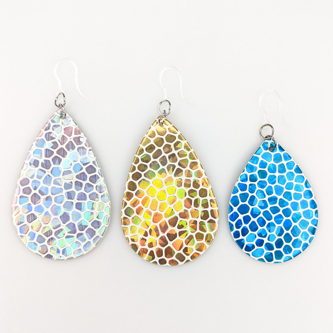 Shiny Stone Pattern Earrings (Teardrop Dangles) - all colors