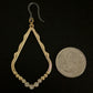 Gold Necklace Earrings (Dangles) - pointed - size comparison quarter
