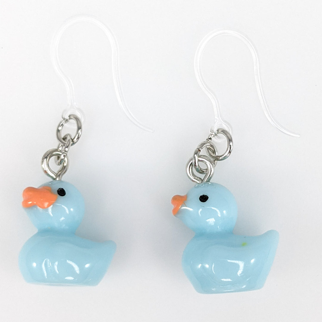 Rubber Duckie Earrings (Dangles) - blue