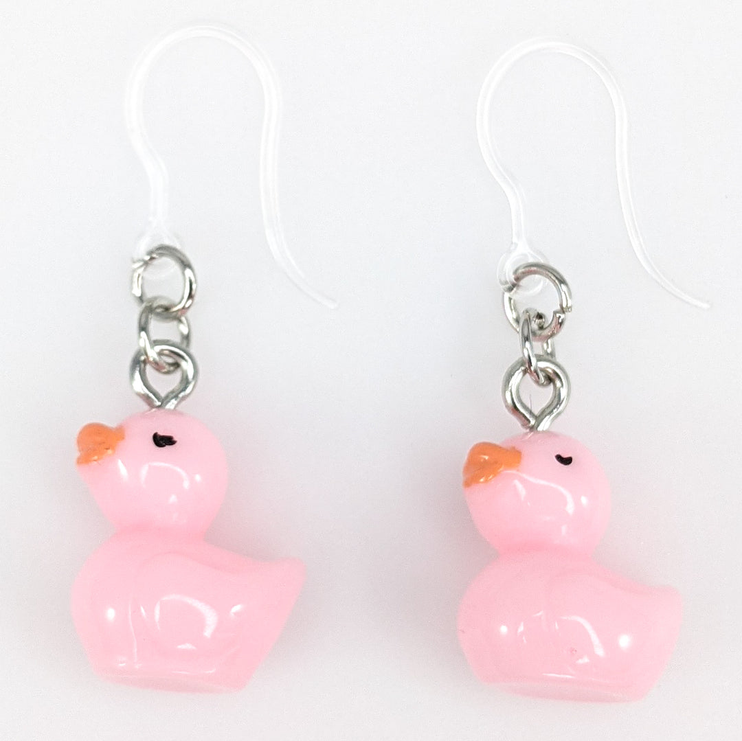 Rubber Duckie Earrings (Dangles) - pink