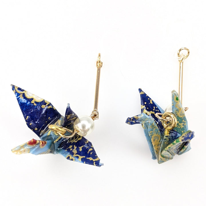 Paper Origami Crane Earrings (Dangles)
