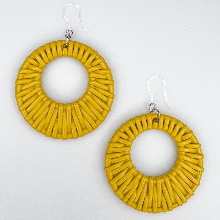 Beachy Hoop Earrings (Dangles) - yellow