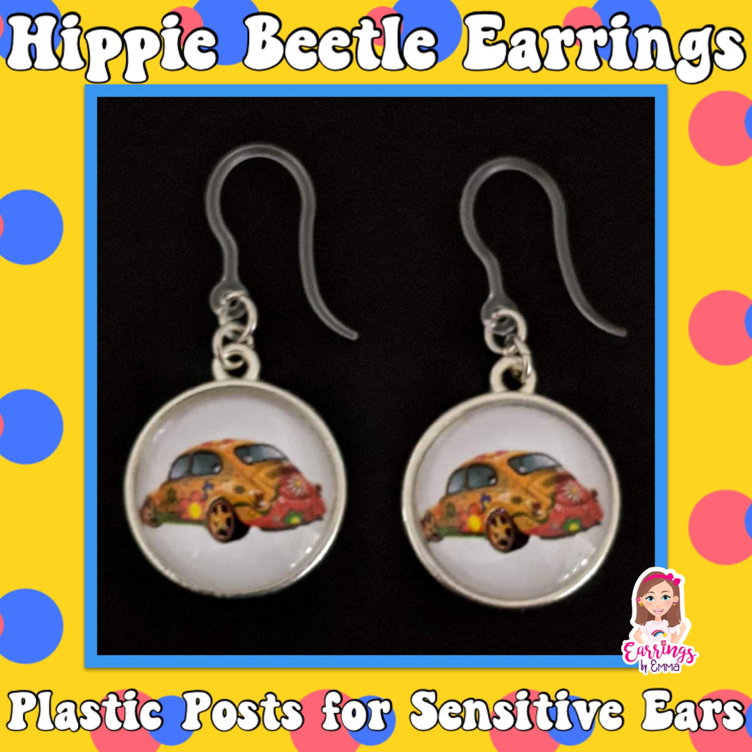 Hippie Beetle Earrings (Dangles)
