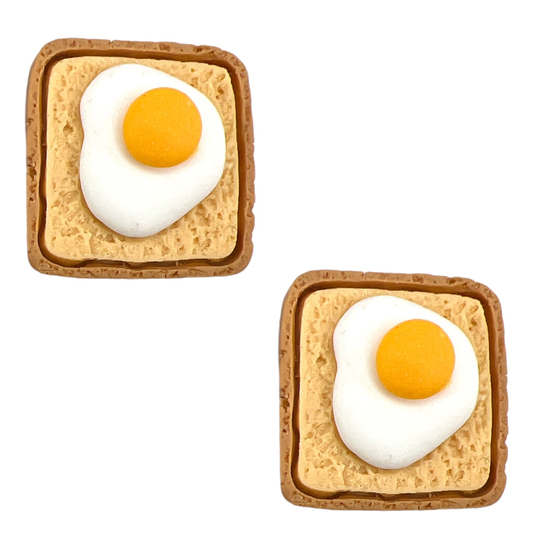 Exaggerated Egg Toast Earrings (Studs)