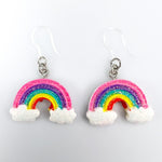 Chunky Rainbow Cloud Earrings (Dangles)