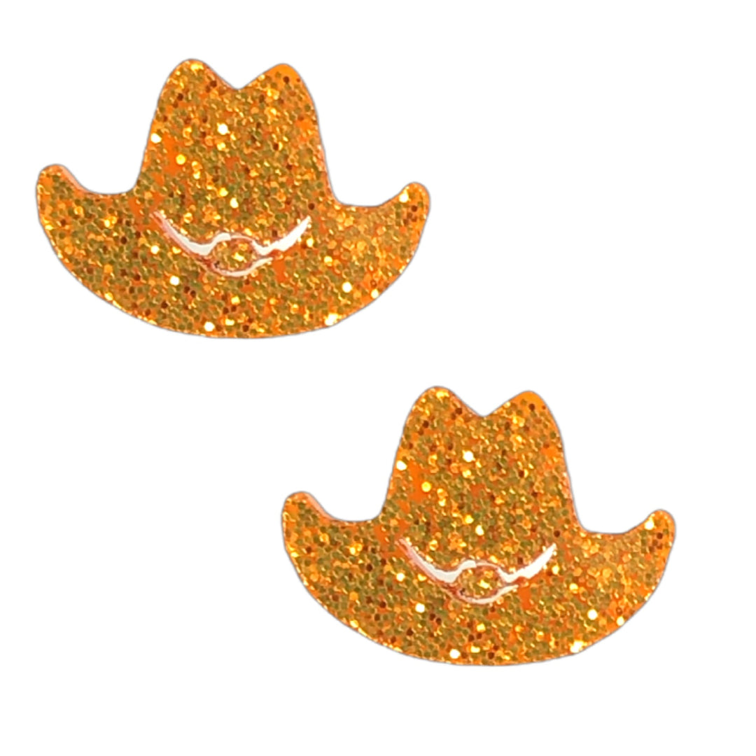 Cowboy Hat Earrings (Studs) - orange