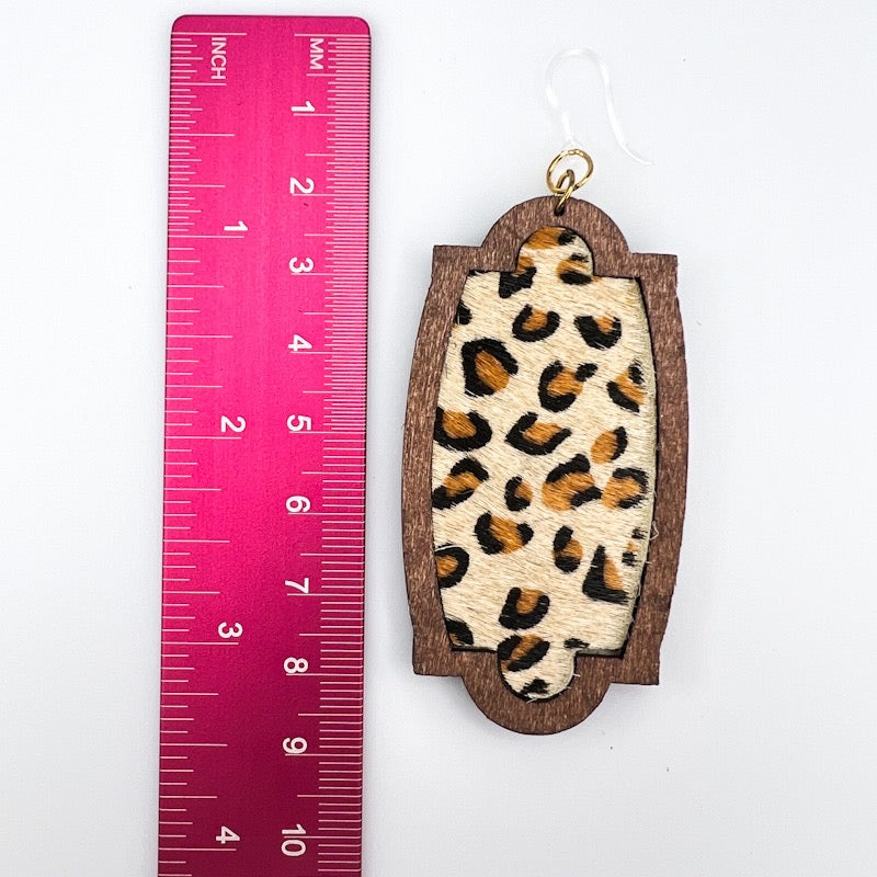 Leopard Frame Earrings (Dangles) - size