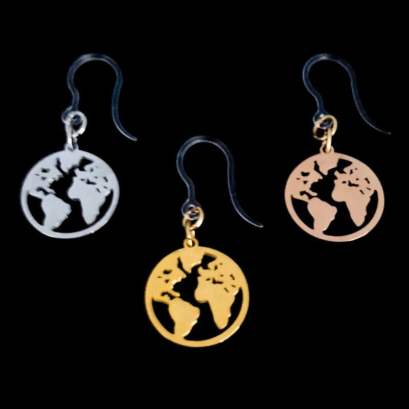 Metallic Map Earrings (Dangles) - all colors