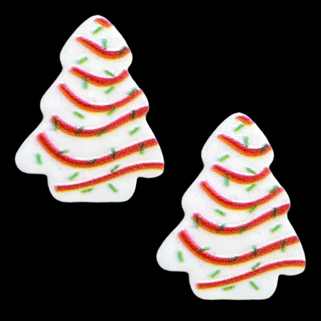 Exaggerated Christmas Tree Cake Earrings (Studs)