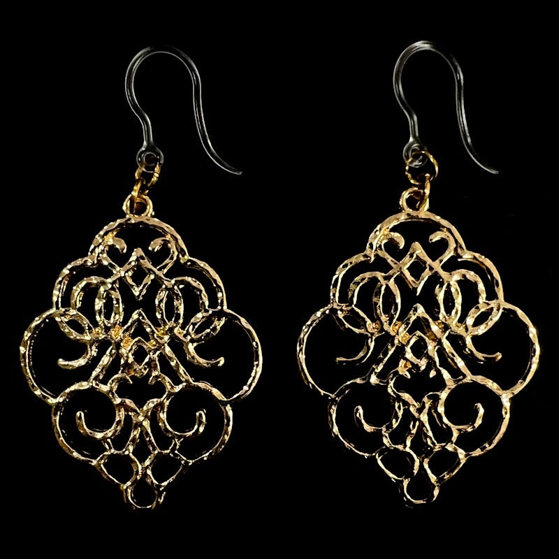 Metallic Grape Earrings (Dangles) - gold
