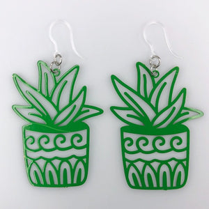 Potted Aloe Earrings (Dangles)