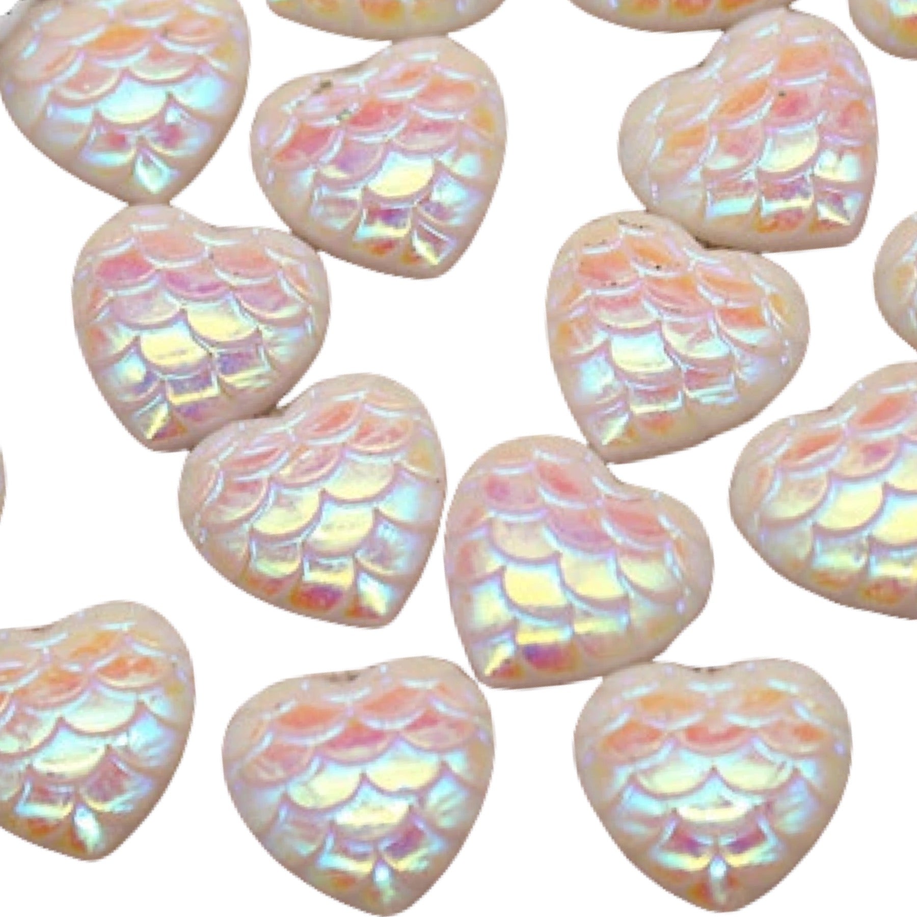Heart Mermaid Earrings (Studs) - white