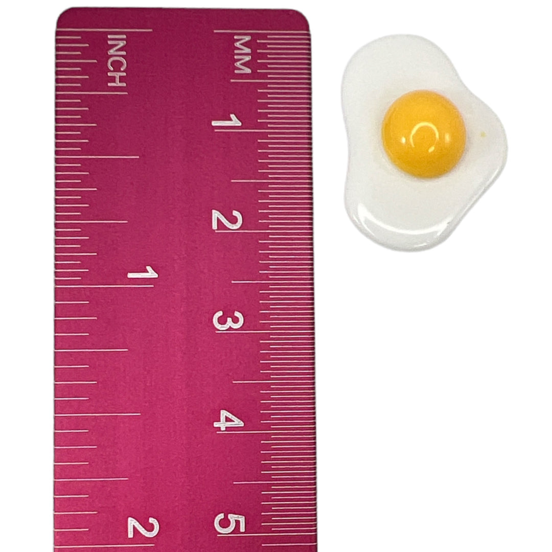 Exaggerated Sunny Side Up Fried Egg Earrings (Studs) - size