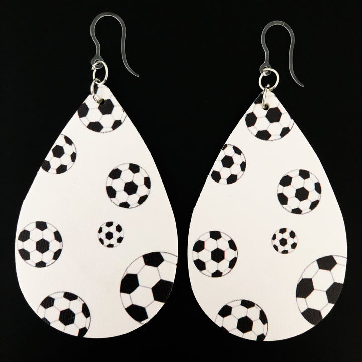 Multi Soccer Earrings (Teardrop Dangles)
