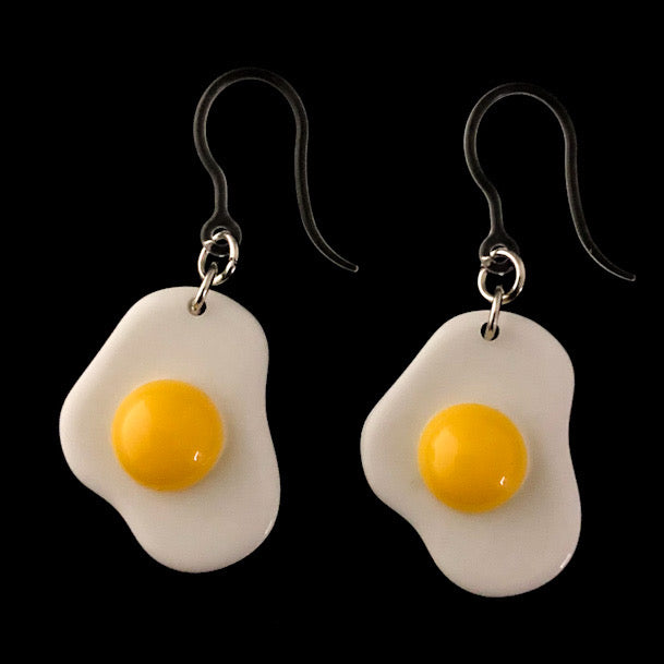 Sunny Side Up Fried Egg Earrings (Dangles)