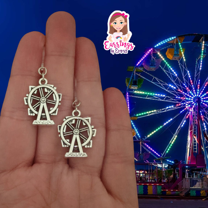 Ferris Wheel Dangles Hypoallergenic Earrings for Sensitive Ears Made with Plastic Posts