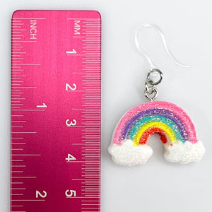 Chunky Rainbow Cloud Earrings (Dangles) - size