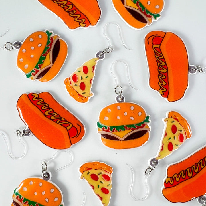 Exaggerated Junk Food Earrings (Dangles) - all styles