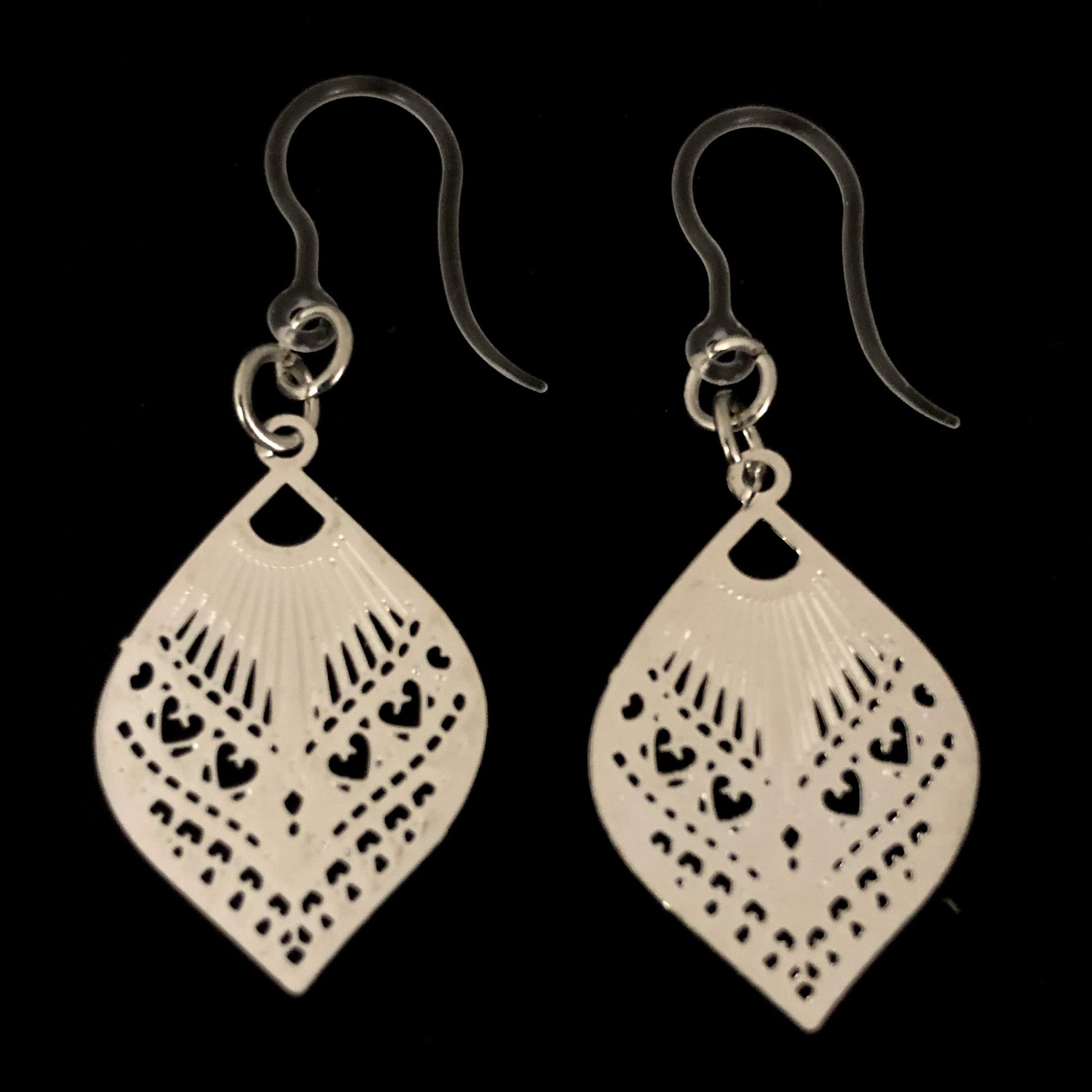 Small Peacock Earrings (Dangles) - silver