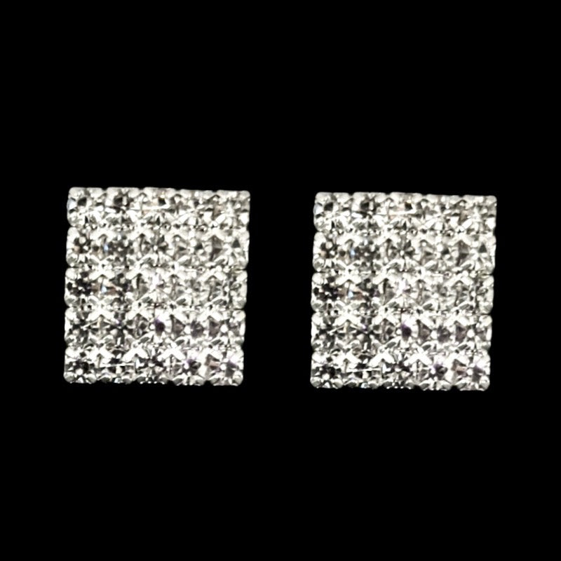 Faux Diamond Square Earrings (Studs)