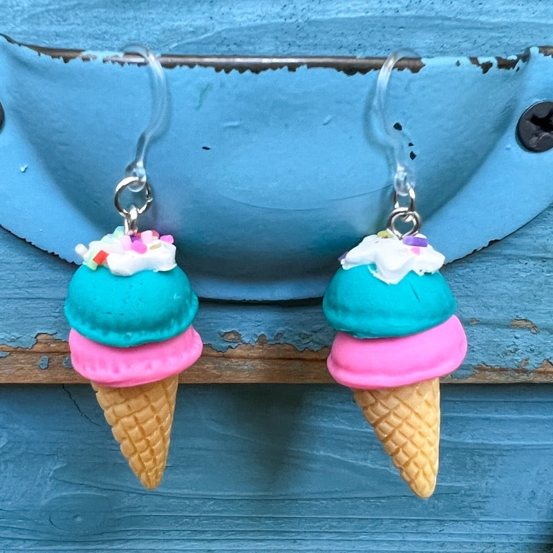 Double Scoop Ice Cream Earrings (Dangles)