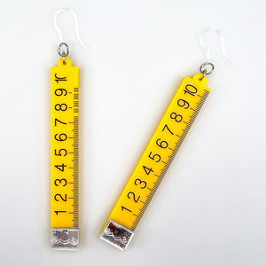 Exaggerated Tape Measure Earrings (Dangles)