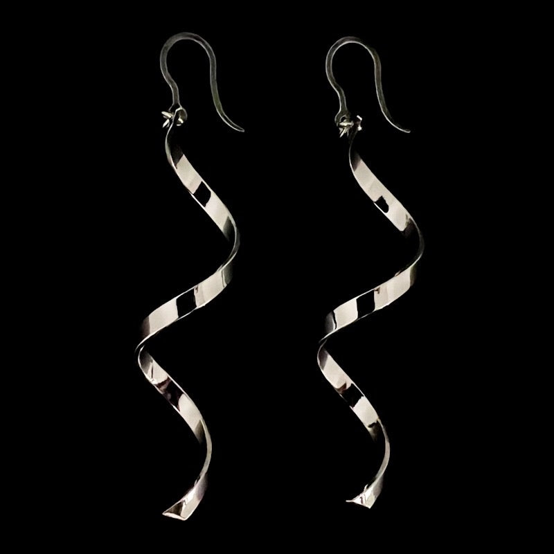 Spiral Earrings (Dangles) - silver