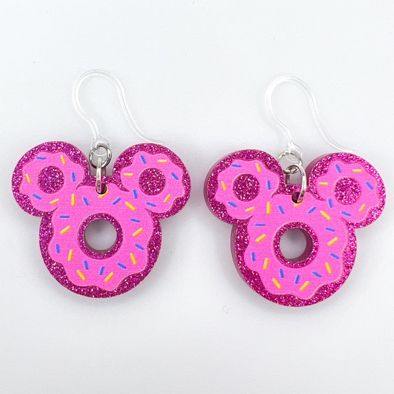 Sprinkle Donut Mouse Earrings (Dangles)