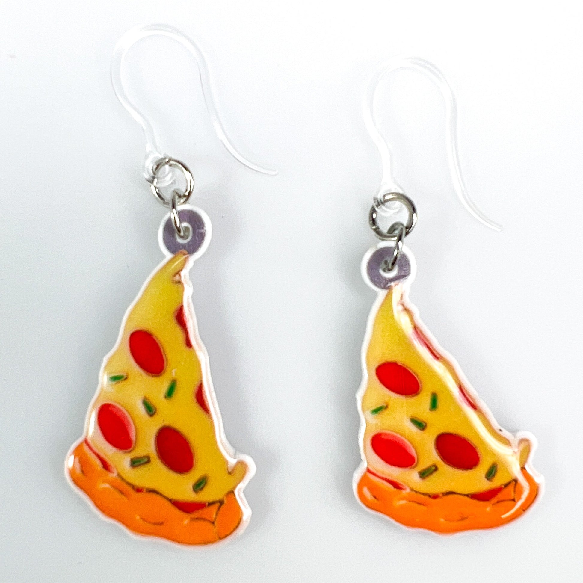 Exaggerated Junk Food Earrings (Dangles) - pizza