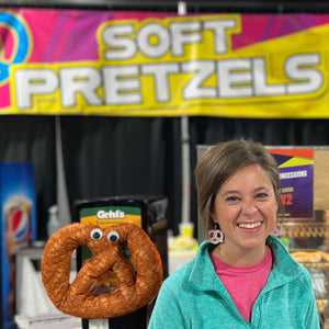 Exaggerated Frosted Pretzel Dangles Hypoallergenic Earrings for Sensitive Ears Made with Plastic Posts