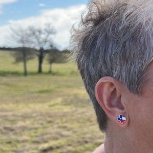 Texas Flag Studs Hypoallergenic Earrings for Sensitive Ears Made with Plastic Posts