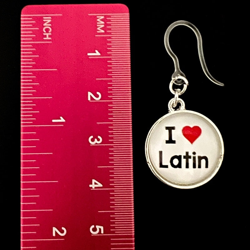 I Love Latin Earrings (Dangles) - size