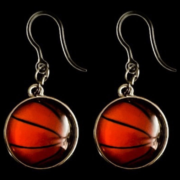 Sports Ball Earrings (Dangles) - basketball