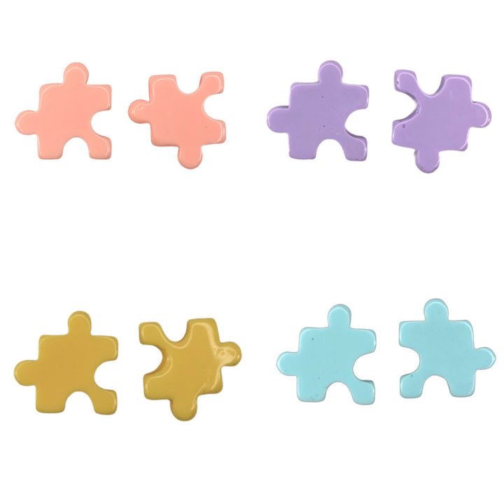 Pastel Puzzle Piece Earrings (Studs) - all colors
