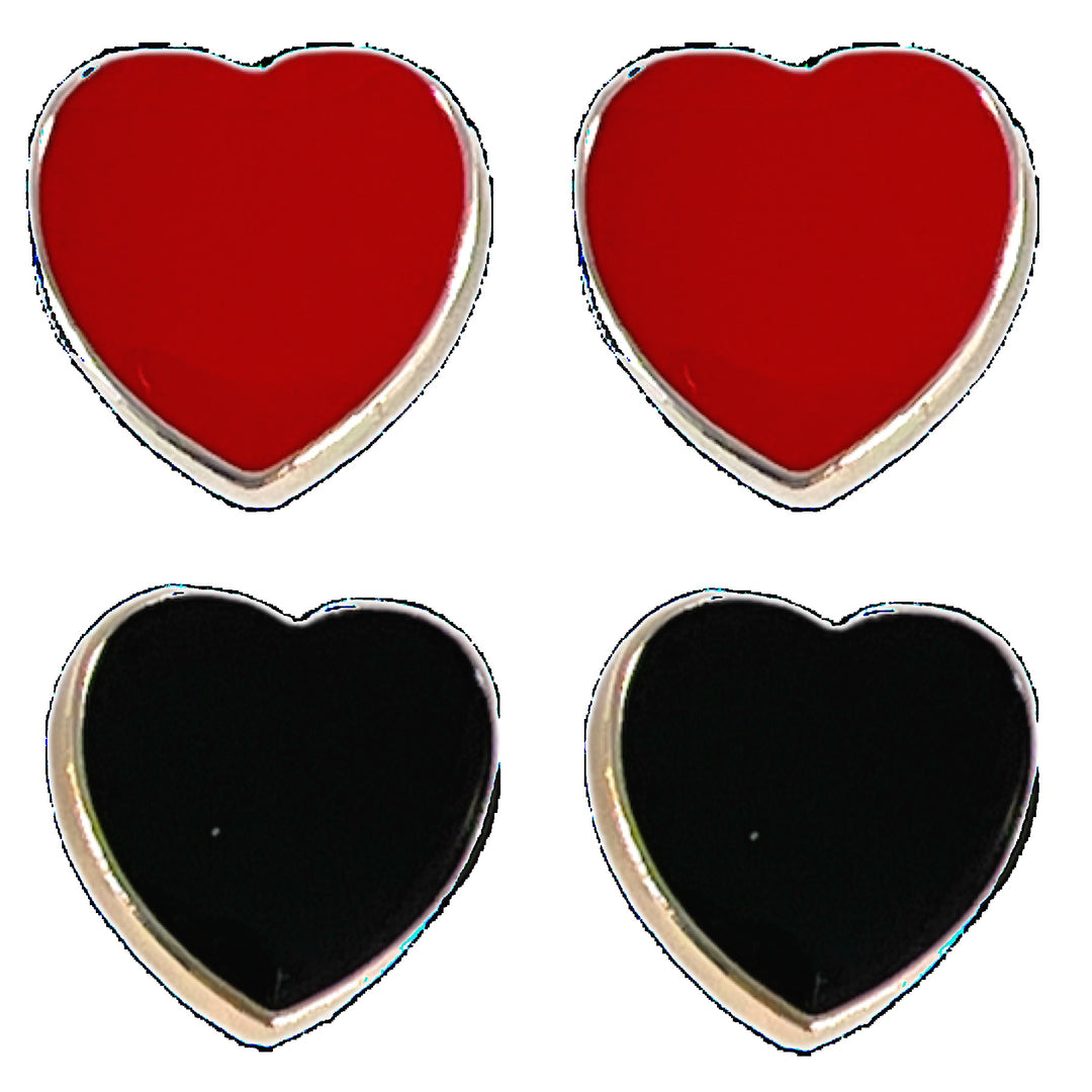 Gold Rimmed Heart Earrings (Studs) - all colors
