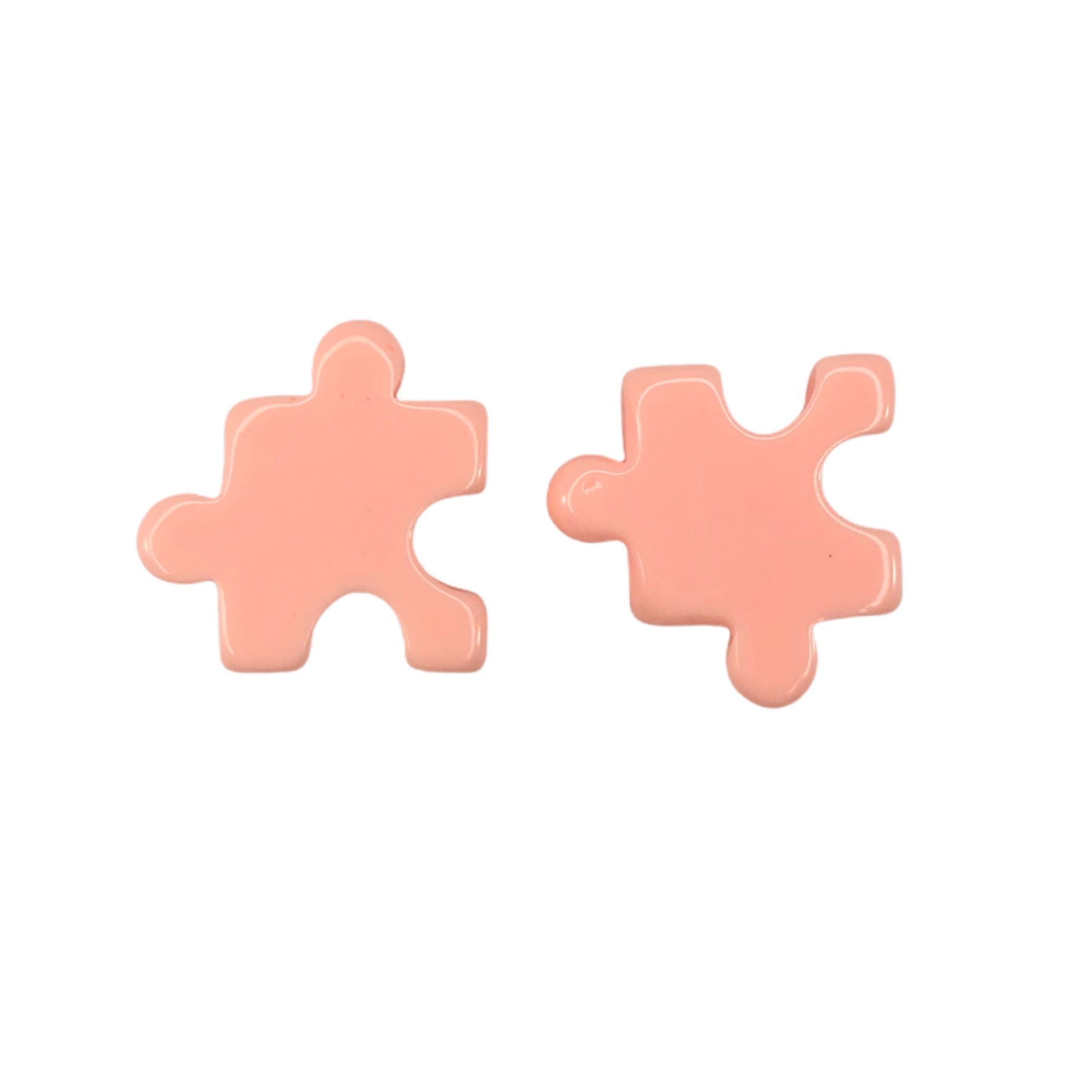 Pastel Puzzle Piece Earrings (Studs) - peach
