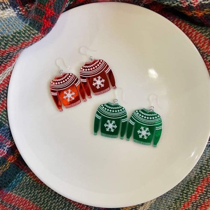 Exaggerated Christmas Sweater Earrings (Dangles)