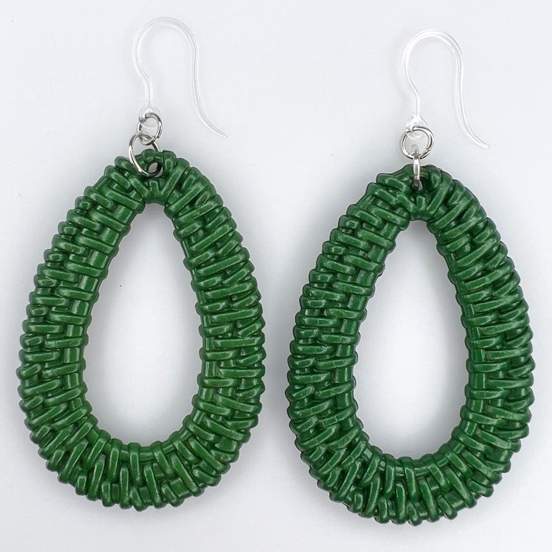 Beachy Teardrop Earrings (Dangles) - green