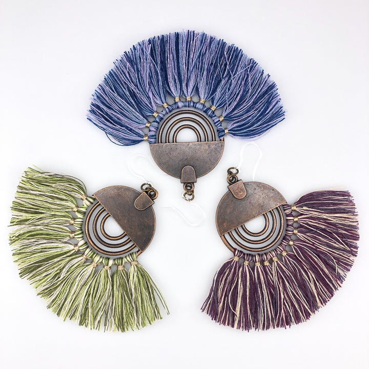Bronze Sun Tassel Earrings (Dangles) - all colors