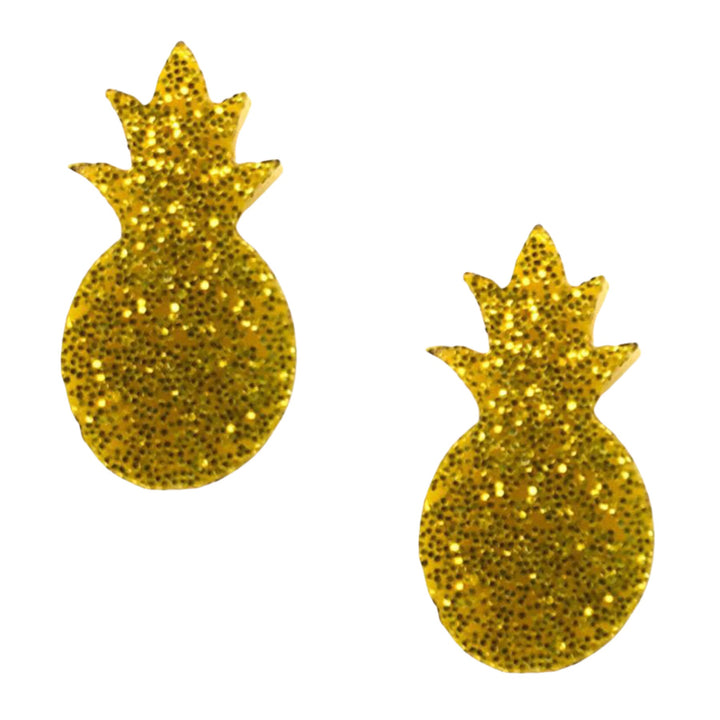 Glitter Pineapple Earrings (Studs)